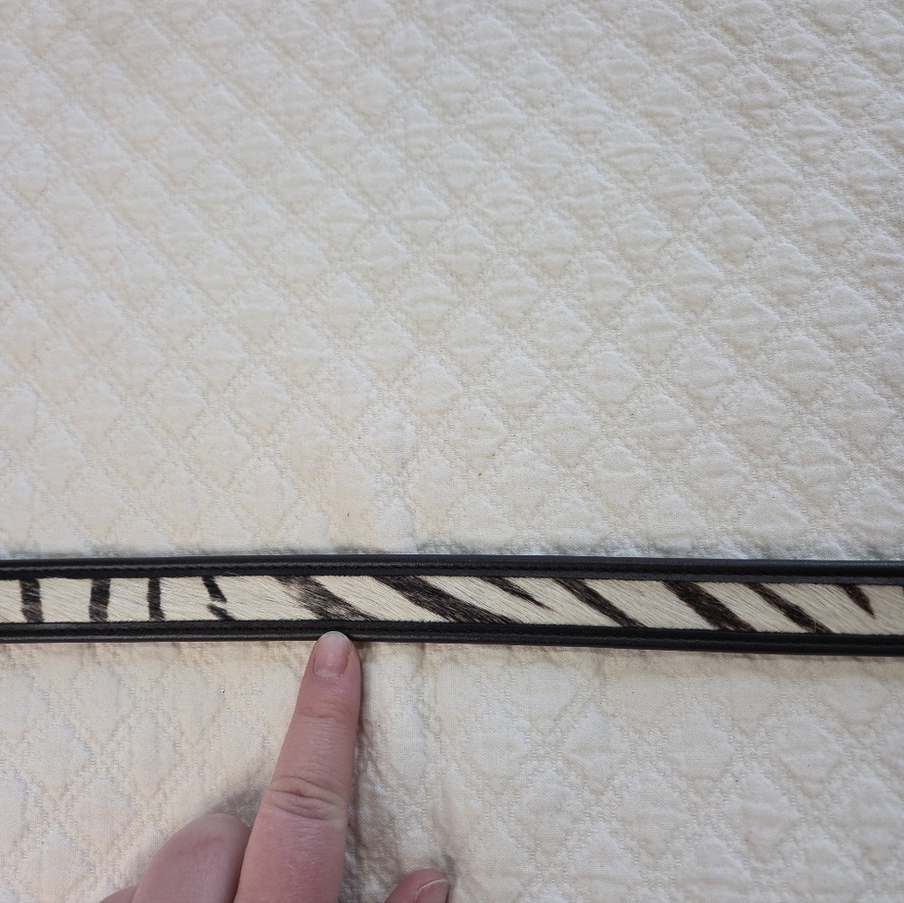 Amanda Smith Zebra Print Calf Hair Thin Belt - Picture 8 of 9